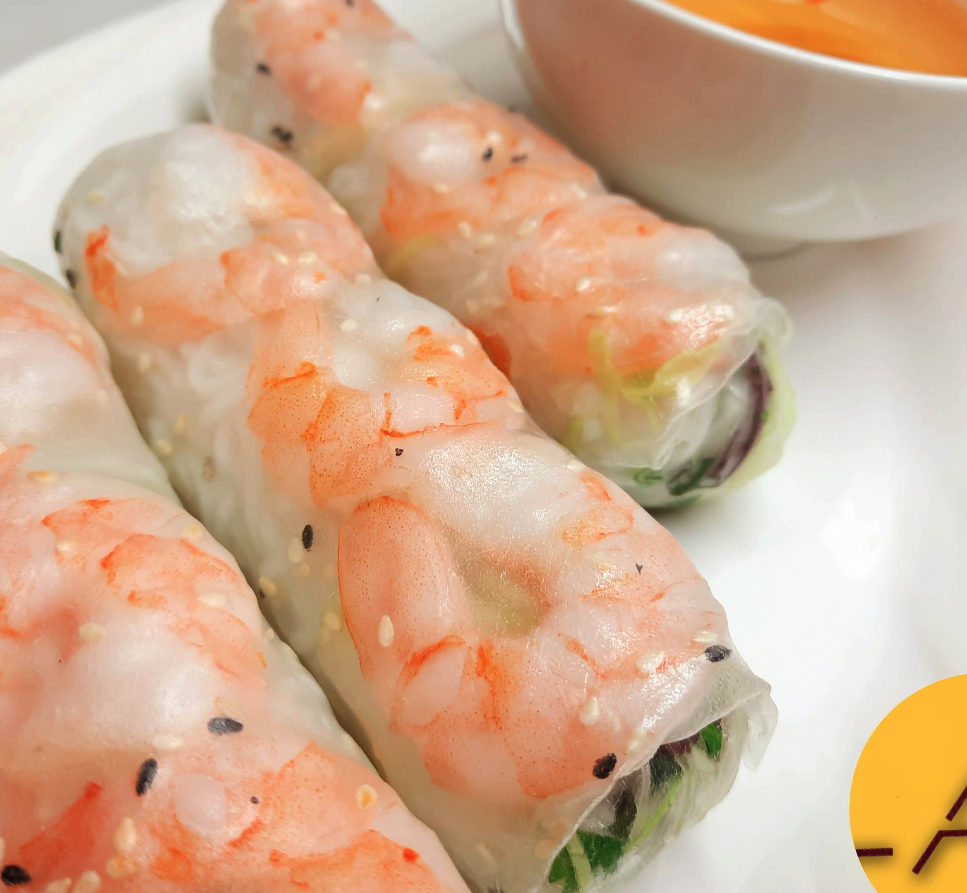 Čerstvé jarní závitky s krevetami